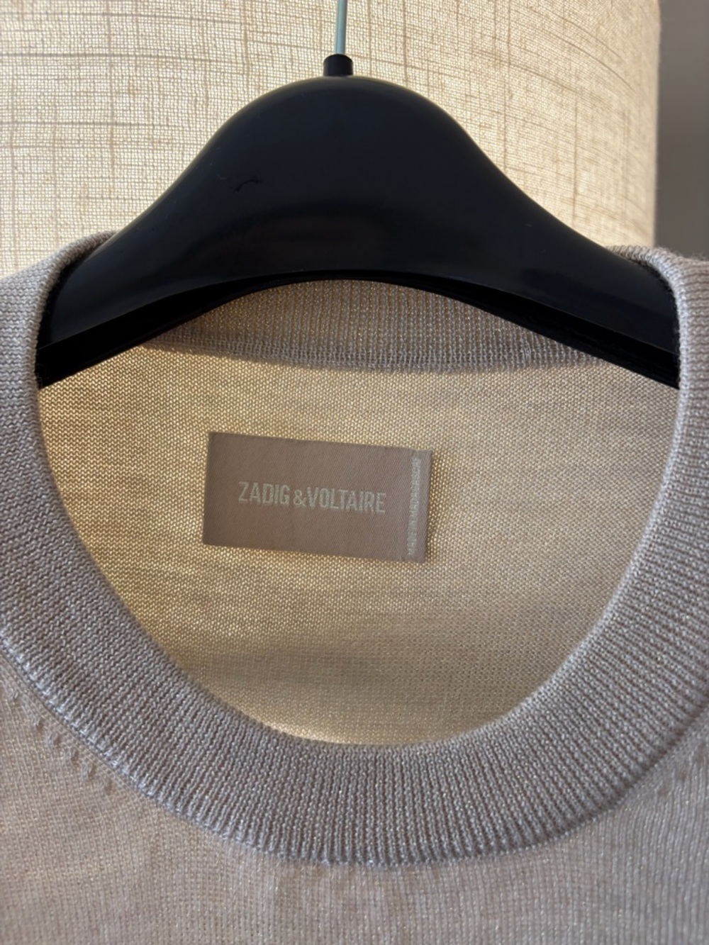 NWT Zadig & Voltaire Cream and Brown Striped Crewneck Sweater - Picture 5 of 7